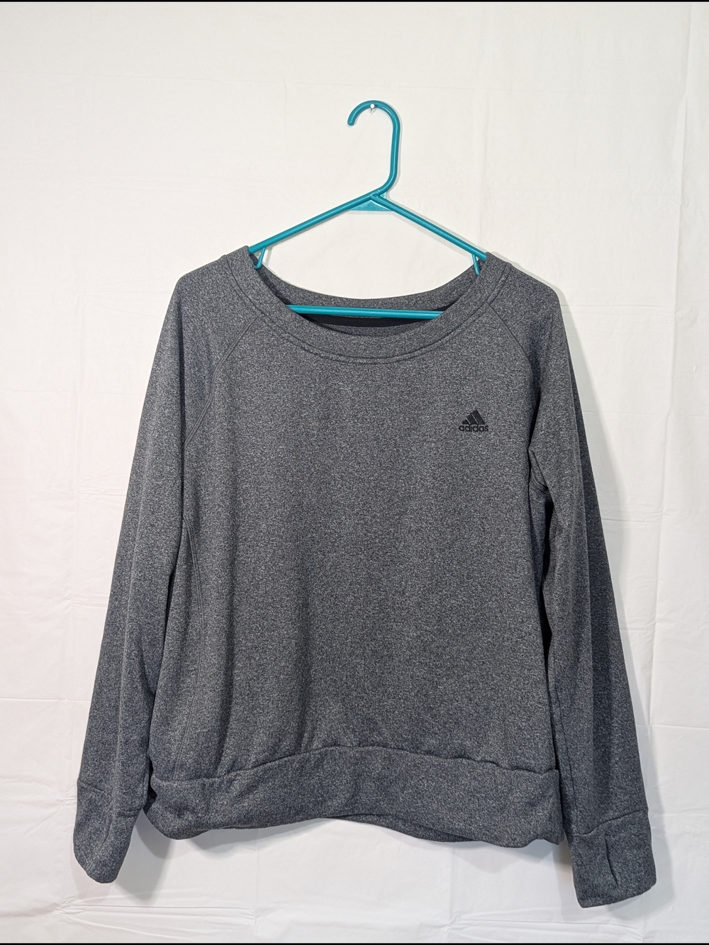 Adidas ClimaWarm Women's XL Gray Pullover Sweatshirt Crew Neck Athletic Active